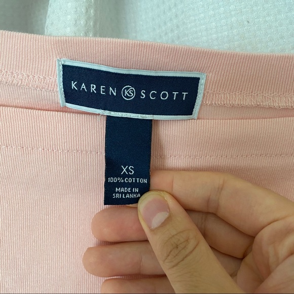 Karen Scott Baby Pink Boatneck Tee - Picture 2 of 5